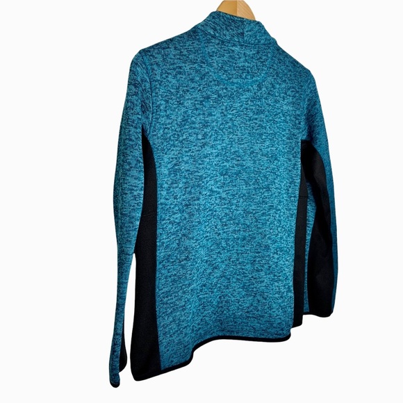 MNY Marc NY by ANDREW MARC Heathered Teal Zip‎ Up Sweatshirt Fleece Jacket sz L - Picture 6 of 11